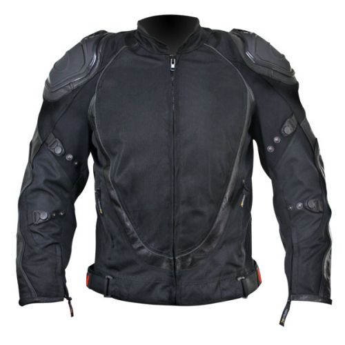 Mens Black Motorcycle Jacket with Breathable 3 Way Lining and Level 3 Armor