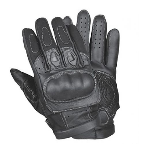 Mens Short Gel Padded Palm Leather Racing Gloves