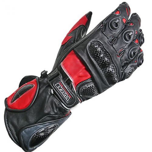 Vulcan Men's Black/Red NF-38155 Motorcycle Armored Gauntlet Gloves
